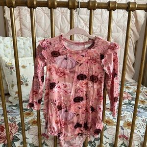 Posh Peanut Pink Pumpkin Bubble Romper